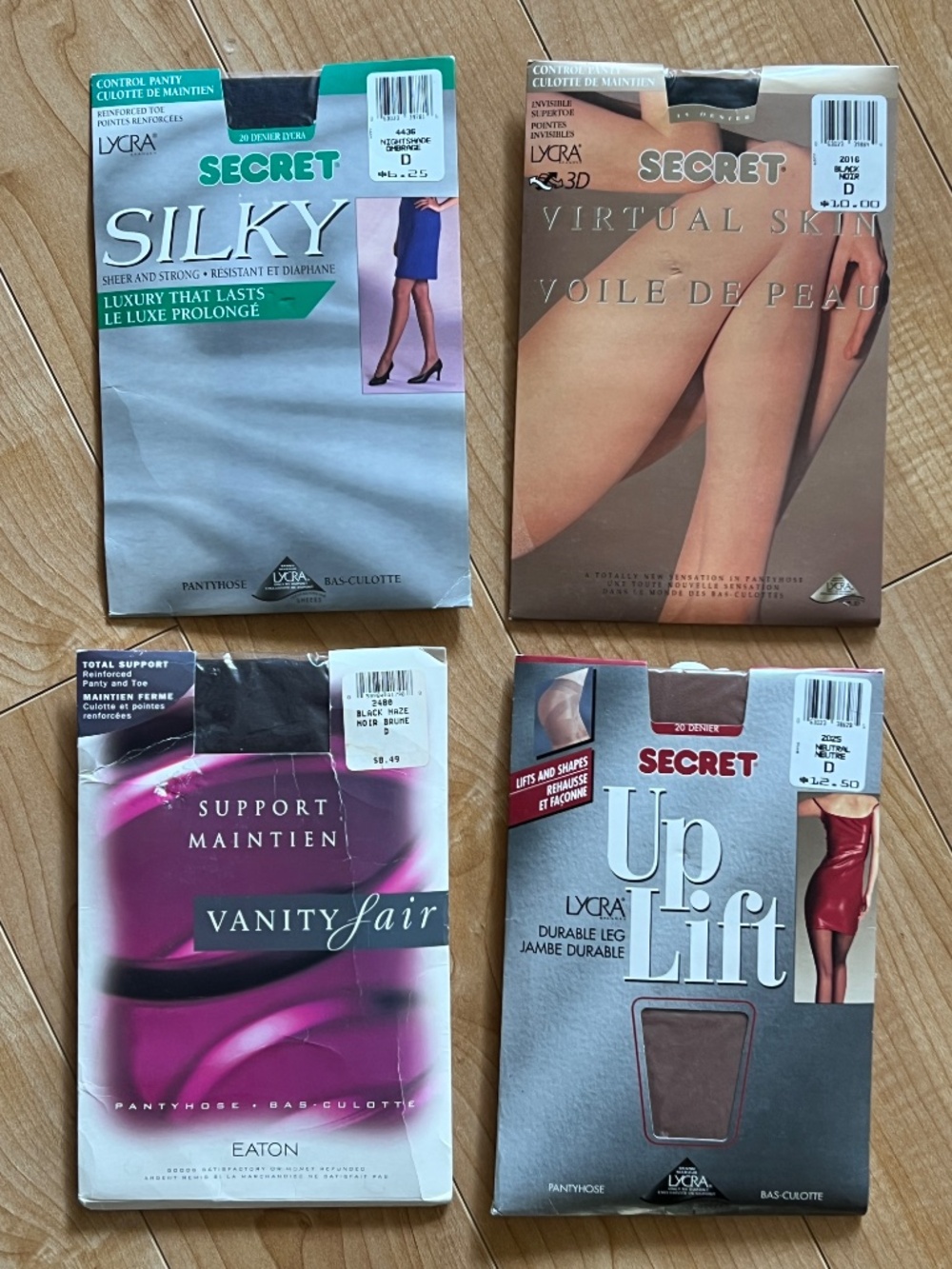 7 Pair Vintage Pantyhose Size D Assorted Brands and Colours Never Worn